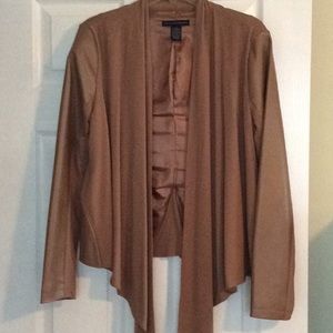 Faux leather and fabric jacket